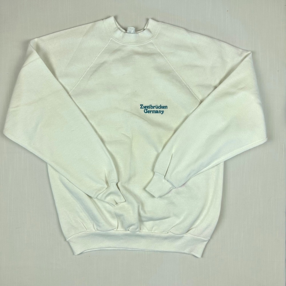Vintage Artex Zweibrucken Germany Sweatshirt White Raglan Mens Large